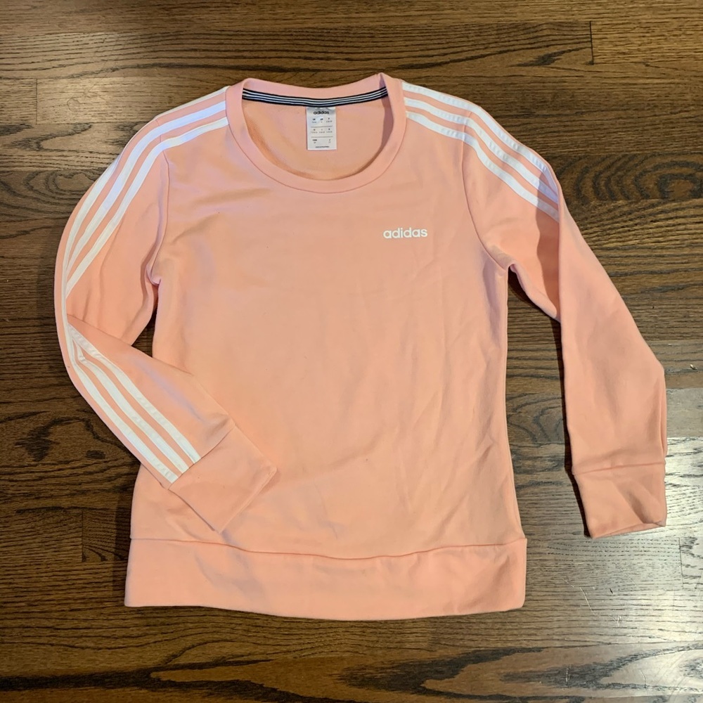 Adidas 3 Stripe Pullover Crew Sweater